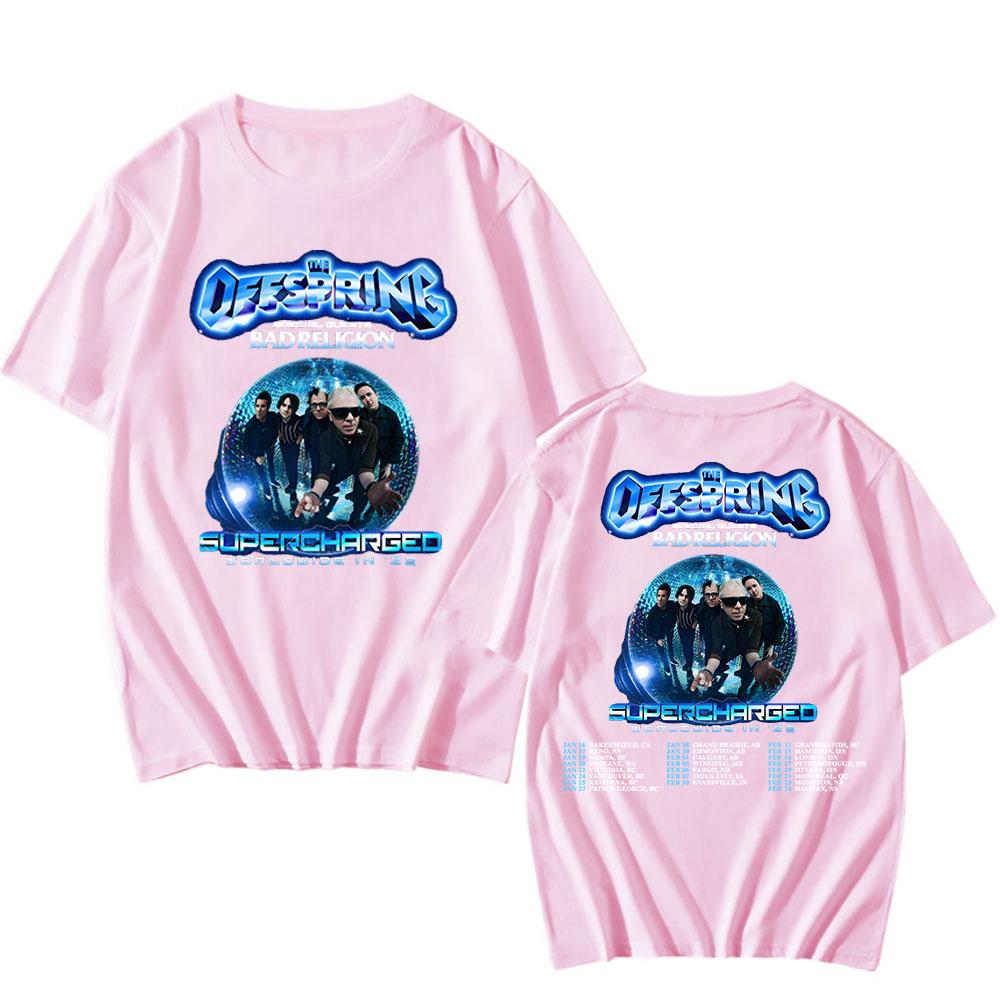 The Offspring SUPERCHARGE Worldwide in 2026 Tour Tshirts Cotton Short Sleeve Casual T-shirt Graphic Printing Clothing