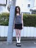 Eogeulliswedou Mesh Star Ruffle Mini Skirt (Black)