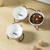 Pet Ceramic Bowl Cat Food Bowl Cervical Protection Pet Supplies Dog Drinking Water Bowl Cat Food Feeding with Raised Stand