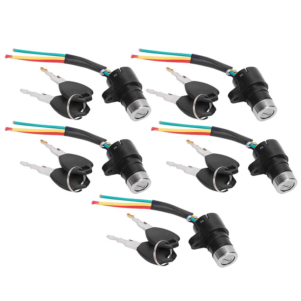 5Set Electric Bicycle Electric Scooter Power Supply Lock Key Switch Electric Door Lock