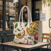 Apple Pie Pattern Tote Bag Portable Daily Shoulder Bag for Shopping