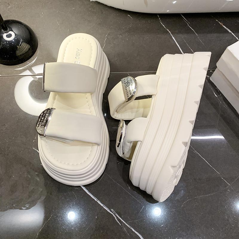 Fashion Fashion Summer Women Sandals Peep-toe Wedge Platform Sneakers Woman 8CM Heels Thick Bottom Sandal New Casual Beach Flip Flops