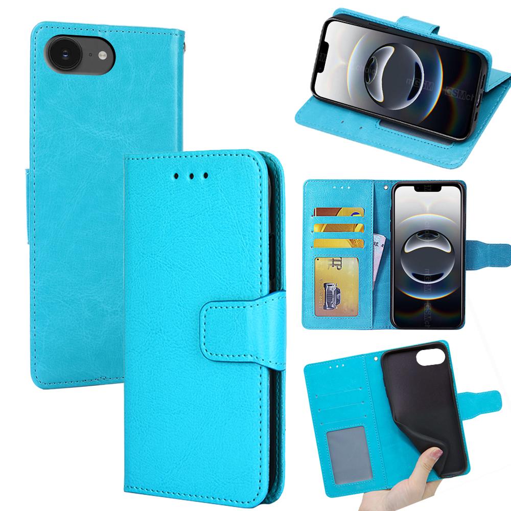 For iPhone 16e Case Wallet PU Leather + TPU Folding Stand Phone Cover