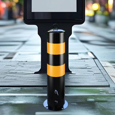 Ocelový trubkový bezpečnostní sloupek parkovací bariéra 20x4,5 palce příslušenství pro přístavy, továrny žlutý a