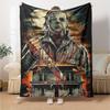 Halloween Horror Icon Flannel Blanket Super Soft Warm Cozy Blanket For Sofa Bed Office Travel Allseason Home Decor Gift
