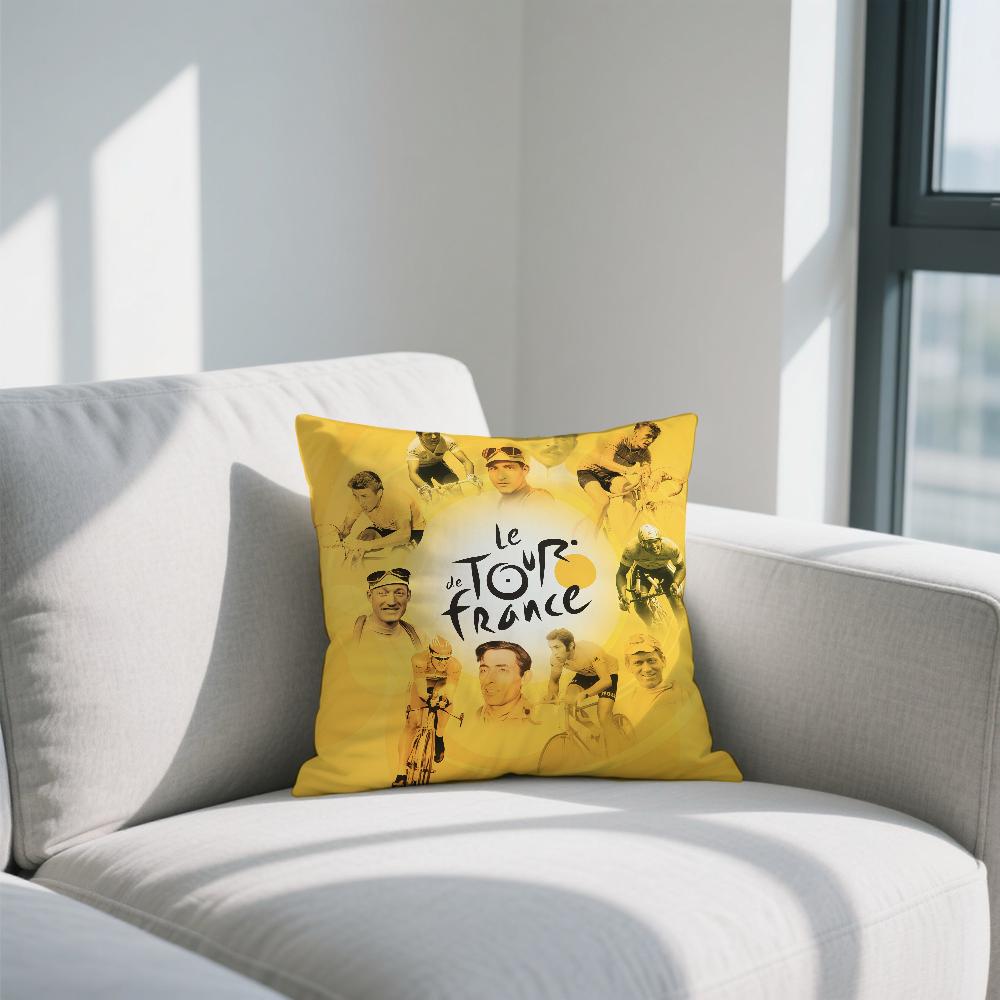 T-Tour De F-France cushion cover Double Sided Printed Polyester Pillowcase Pattern Decorative Zipper Cushion Cover