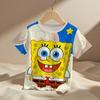 Cute Cartoon Spongebobs Baby Clothing Outdoor Clothes Boy Girl Child  Women's Tshirts Children Adult Parent Child T Shirts