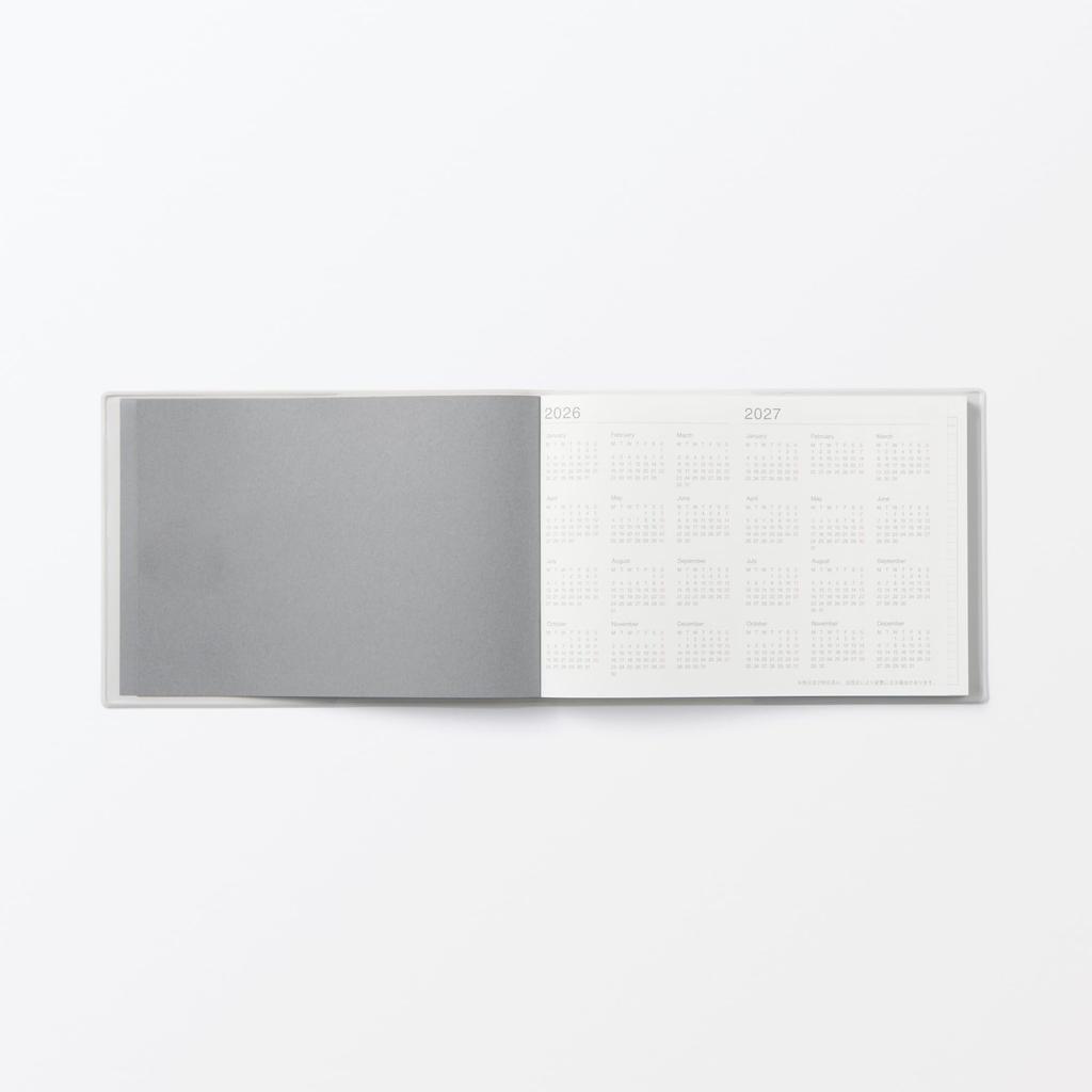 MUJI B5 Starting December Monday White 84854330 Half-Size Planner, Monthly/Weekly, 2025, Start, Gray,