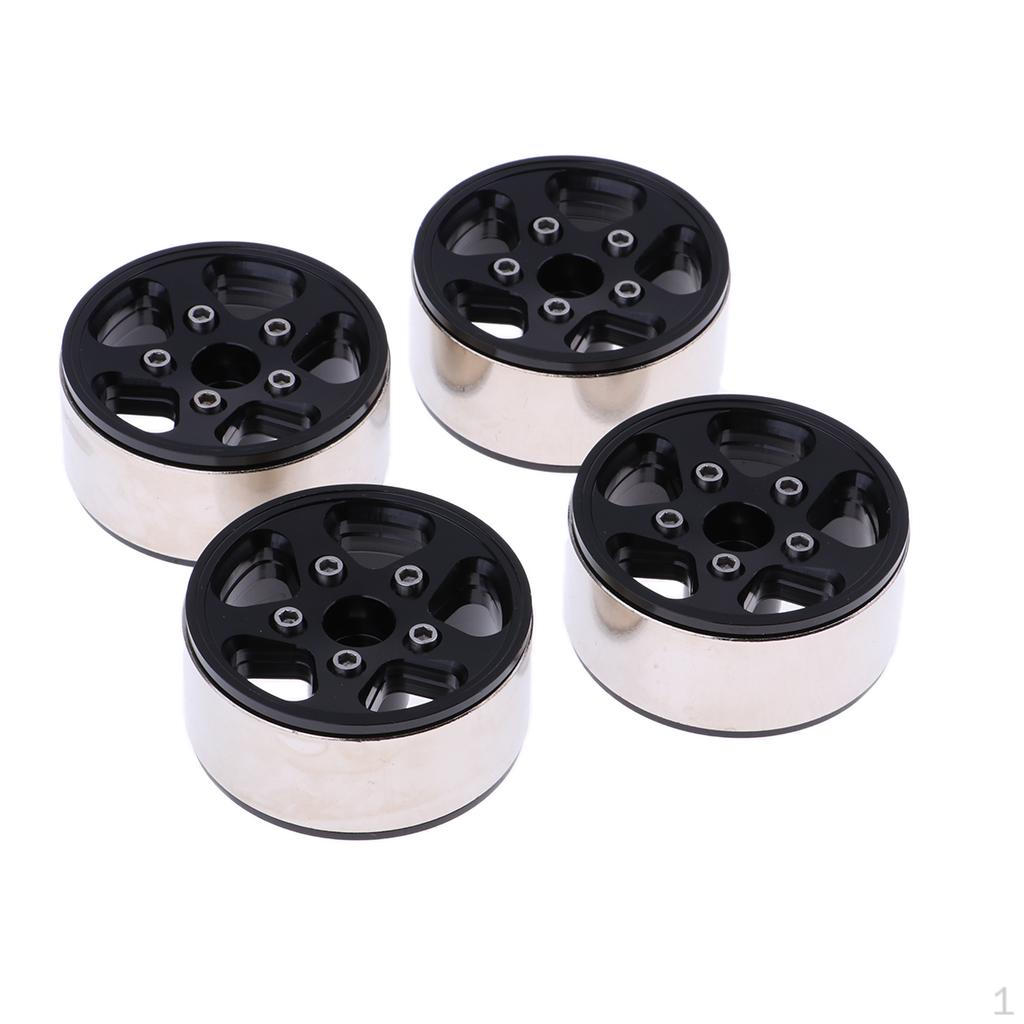 

4 Pcs Aluminum & Alloy RC 1:10 Road Car Wheel Rims for SCX10 01 D110 D90