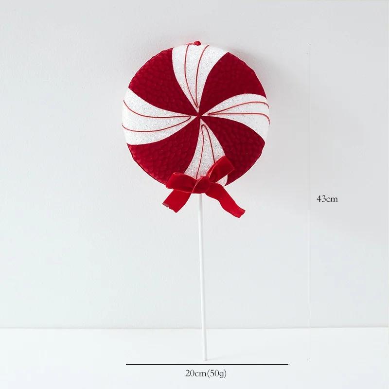 Candy Cane Christmas Tree Large Decoration Red White Velvet Lollipop Ball Pendant Luxury Hanging 2025 Xmas New Year Party Decors