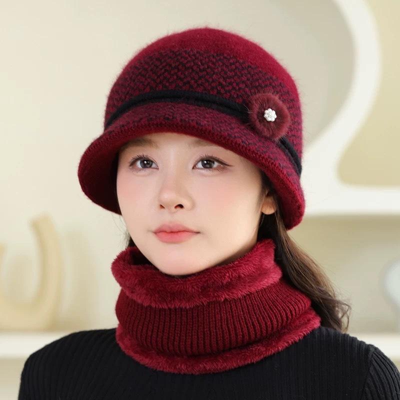 Bucket Hat for Women, Winter Plush Hat, Fashionable and Versatile, Thickened and Warm, Suitable for Outdoor Activities, Travel, Cycling