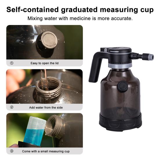 Electric Spray Bottle 3L Automatic Plant Mister Rechargeable Battery Powered Watering Can Sprayer with Adjustable Nozzle for Gardening Cleaning