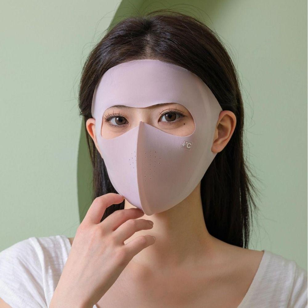 Traceless Ice Silk Face Clothing Polyester UV Protection Mask UPF50+ Sunscreen Mask  Boys