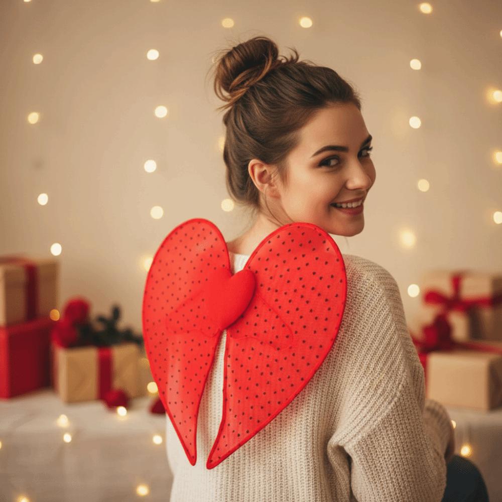 Organza Material Butterfly Wings Heart Dot Design Performance Props Wedding Anniversary