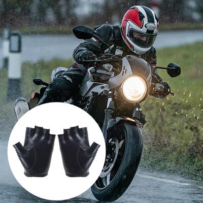 Bezprsté řidičské rukavice z PU kůže pro motocykl, vzpírání, cyklistiku, řidiče, muže, ženy, teenagery, rukavice s půlkou prstu
