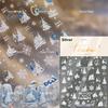 Silver White Snowflake Rhinestone Star Love Lace Winter Chic Snow Shiny Chic Delicate 5D Nail Art Stickers Manicure Decals