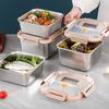 Spacious Stainless Steel Food Storage Container Multipurpose Household Lunch Box Handheld Crisper with See Through Lid