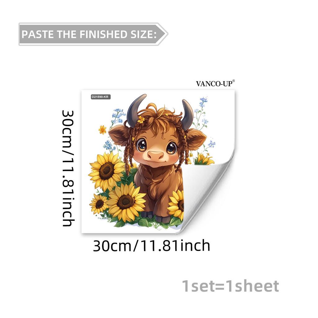 Cute Floral Animal Static Cling Window Sticker Removable PVC Double-Sided Visible for Glass Door Showcase Home Decor Art