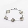 18K Rose Gold Double-Sided Four-Leaf Clover Carnelian Bracelet for Women