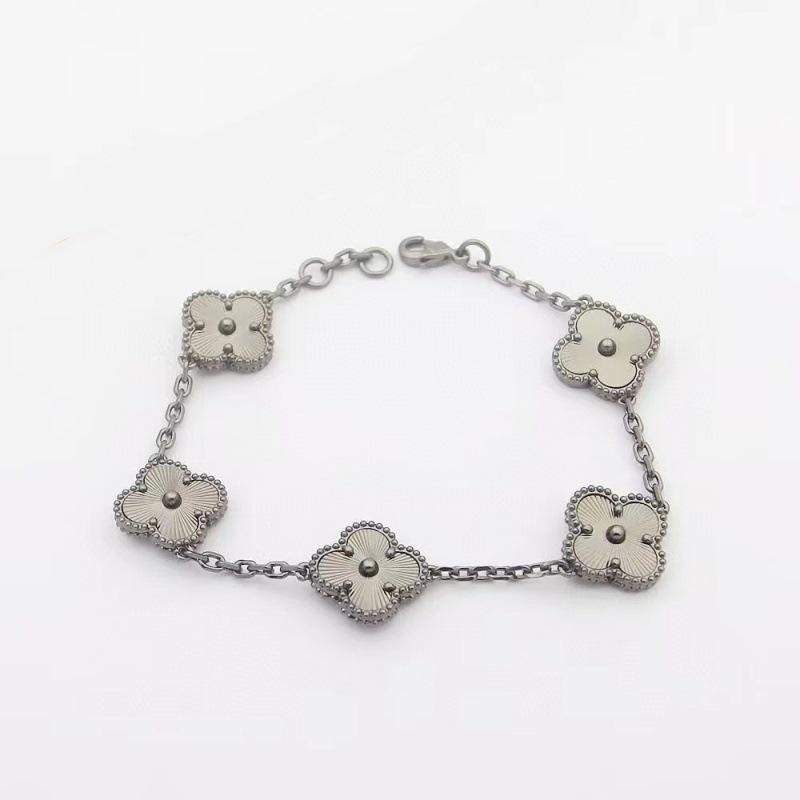 18K Rose Gold Double-Sided Four-Leaf Clover Carnelian Bracelet for Women