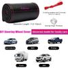 Ziciner Genuine Leather Steering Wheel Cover, Stitch On Wrap, Breathable Anti-Slip Car Steering Wheel Protector For Max Diameter 15 Inch, DIY Sewing