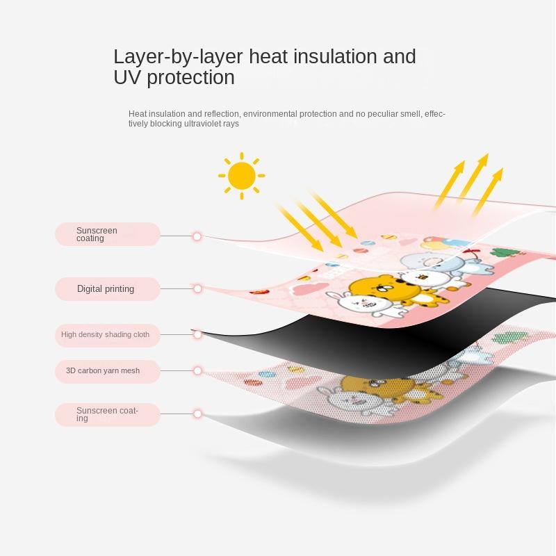 Multiple Patterns Cute Cartoon Car Side Window Sun Shade Magnetic Windshield Sunshade Foldable Rear Side Auto Window Cover Kids