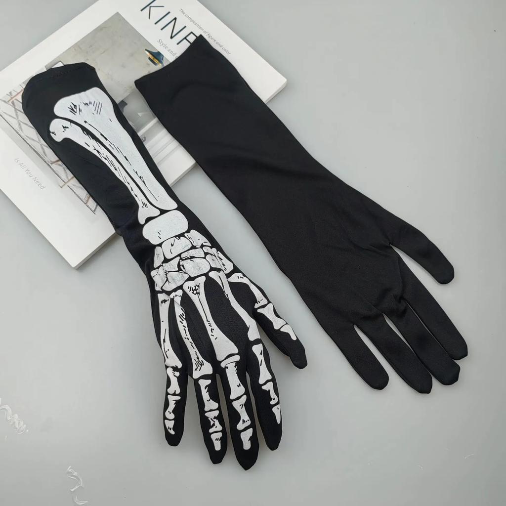 Halloween Skeleton Gloves Trick Dark Wind Convex Gloves Skeleton Ghost Festival Costume