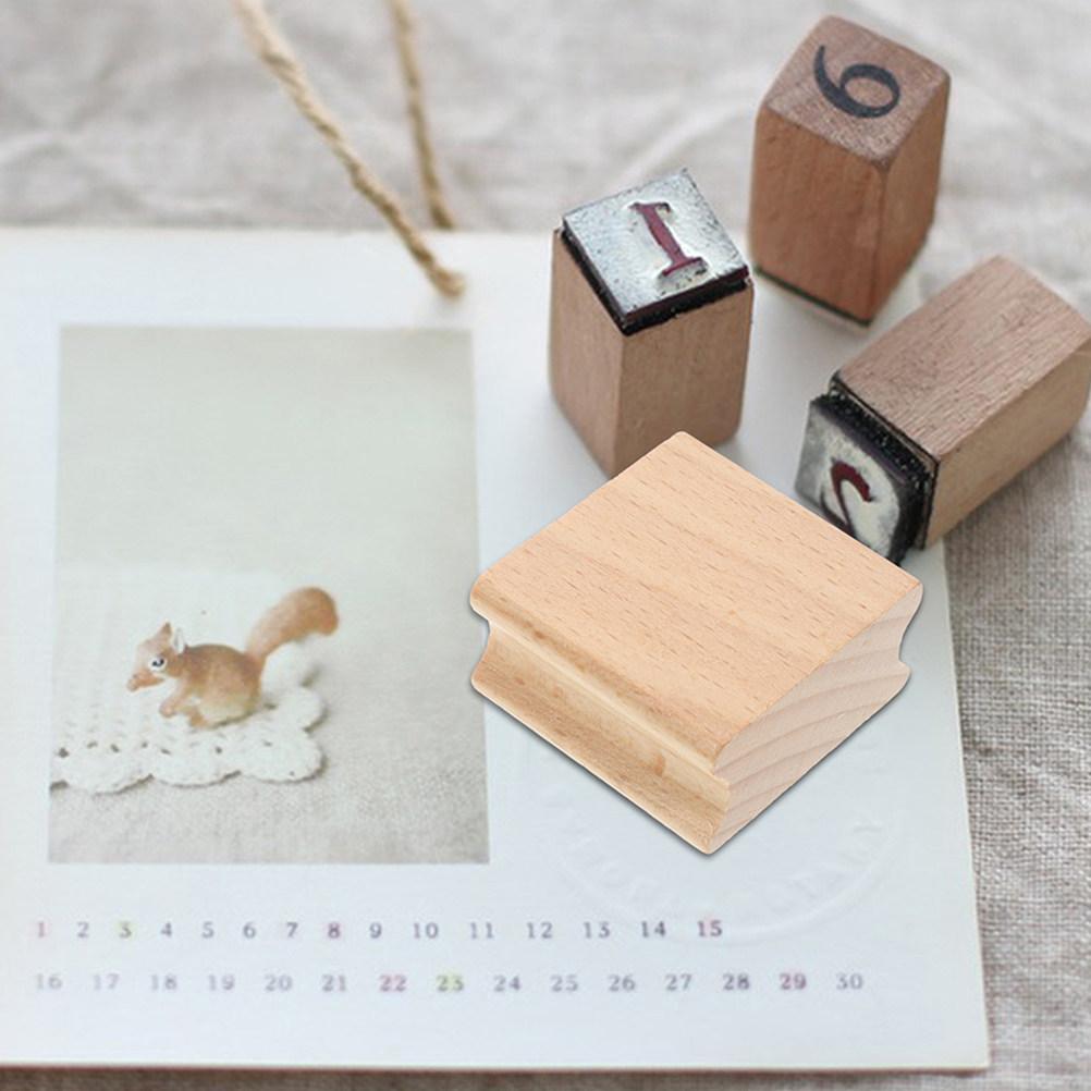 6Pcs Blank Beech Wood Stamps for DIY Engraving Carving Craft Smooth Grip Wooden Seal Blank Stamper Scrapbook Handbook