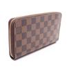 Used LOUIS VUITTON Zippy Wallet Damier Ebene Around Long Wallet N60015 PVC Brown Used Unisex
