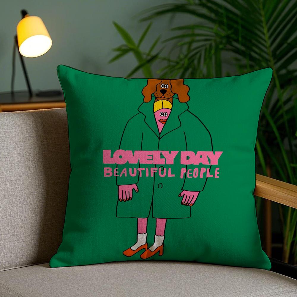 Embrace Creativity Pillow Case Silky Elegant Comfort Sofa Bed Invisible Zipper