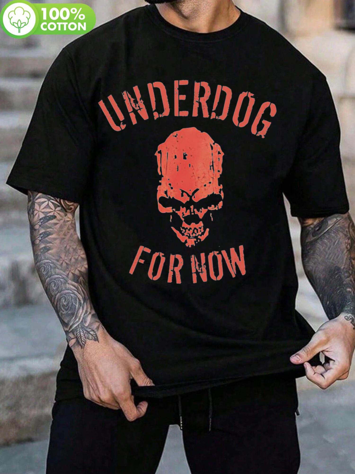WoPlus Size Skull Graphic T-shirt - UNDERDOG for NOW Print XXXL