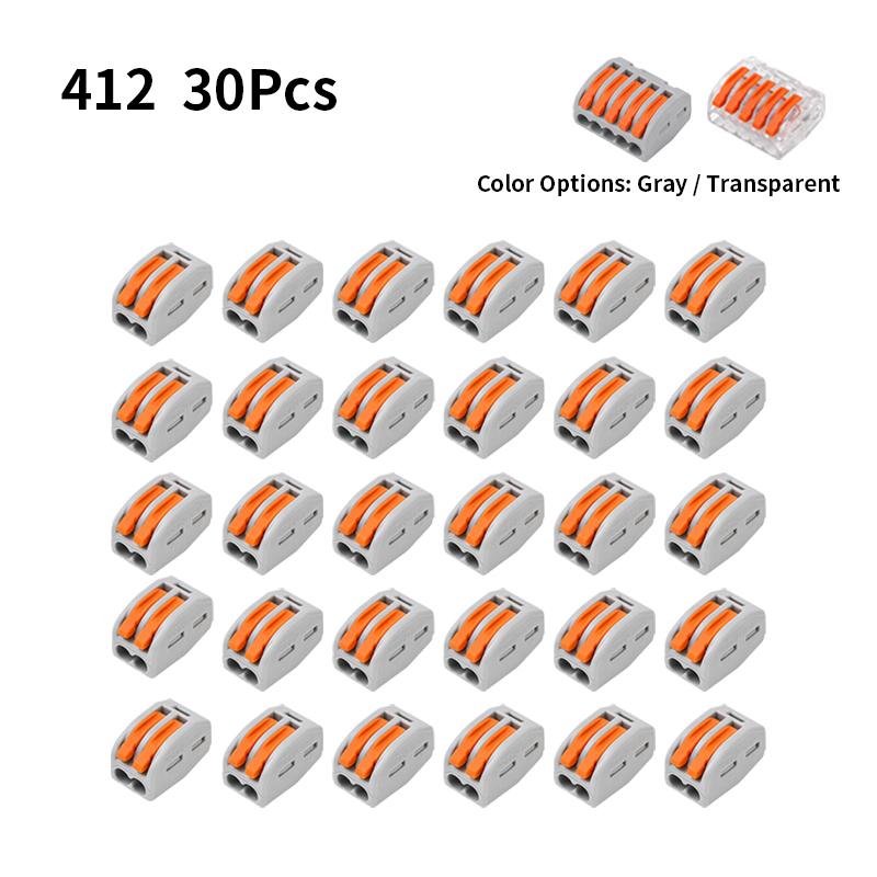 10/20/30PCS 2/3/4/5-Port Assorted Kit Quick Push In Lever Wire Connector Mini Compact Terminal Block 0.08-4mm2 Electrical Wiring