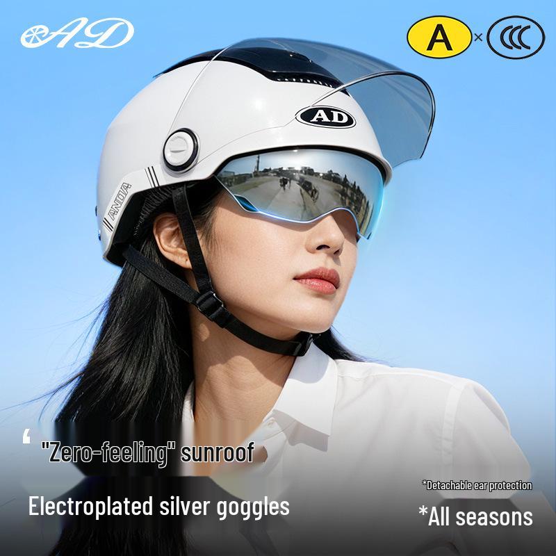 National Standard Class A 3C Certified All-Season Electric Bicycle Helmet with Sunroof and Summer Sun Protection