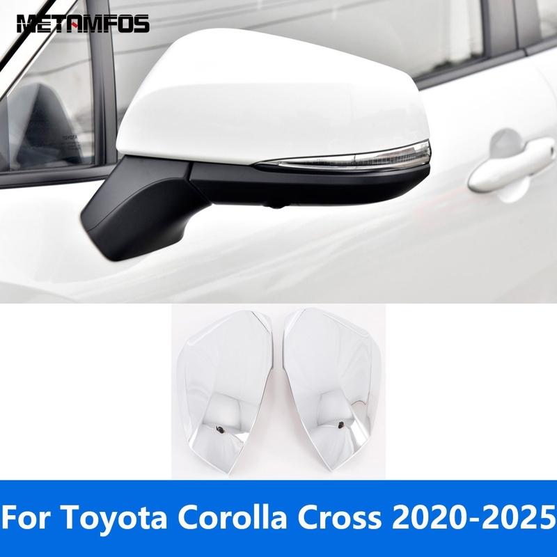 Rear View Side Mirror Cover Trim For Toyota Corolla Cross 2024 2025 Carbon Fiber Protection Cap Accessories