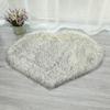 Solid Color Heart-Shaped Long Pile Faux Wool Bedroom Floor Mat