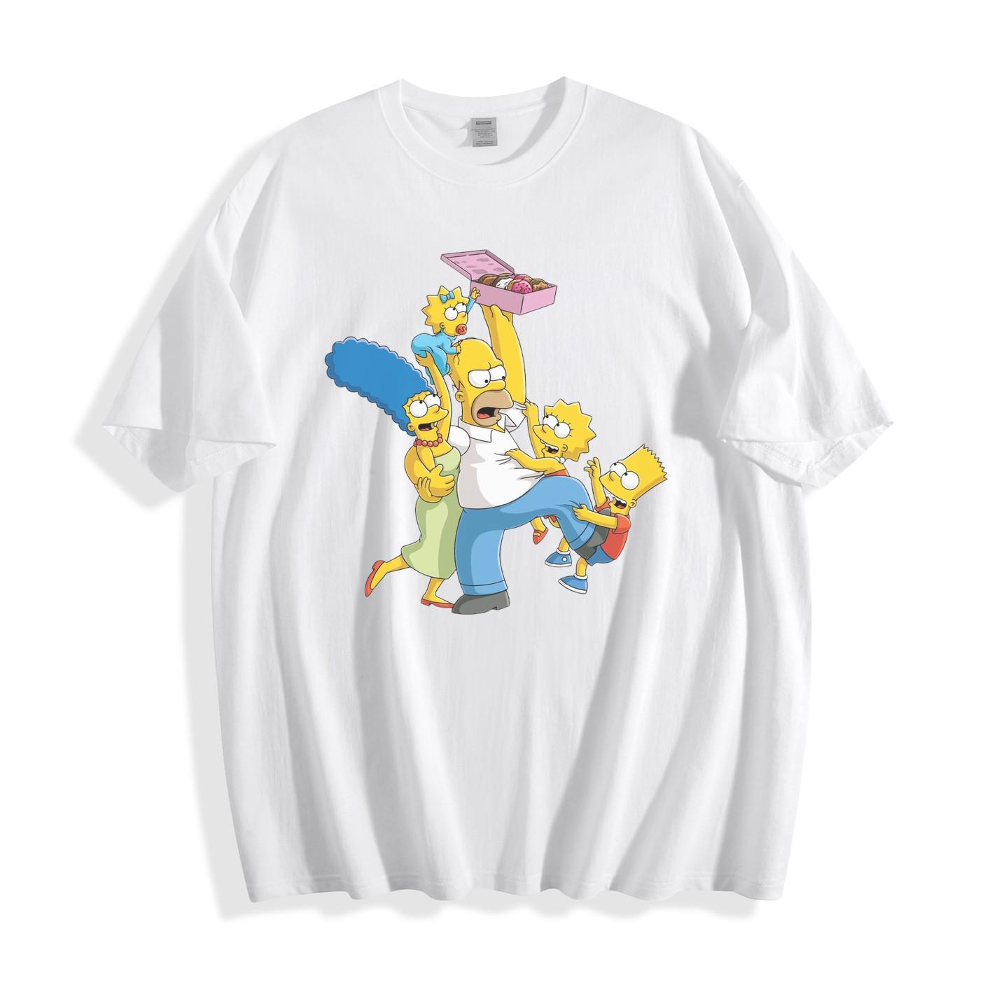 OFFICALThe Simpsons Homer Bart Lisa Marge Maggie Blue Graphic T-Shirt Tee M