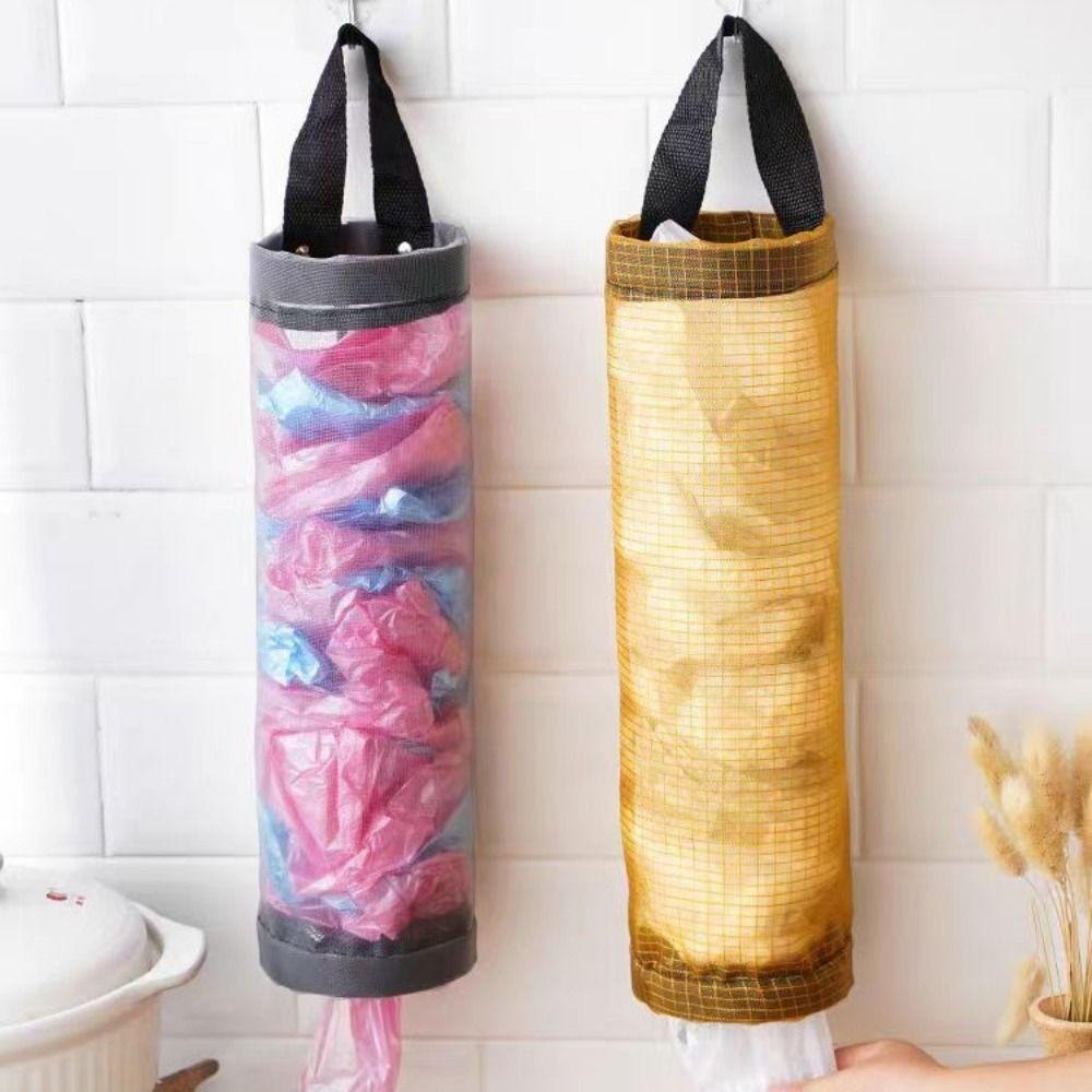 Polyester Mesh Plastic Bag Dispenser Foldable Trash Storage Bag  Kitchen Gadget