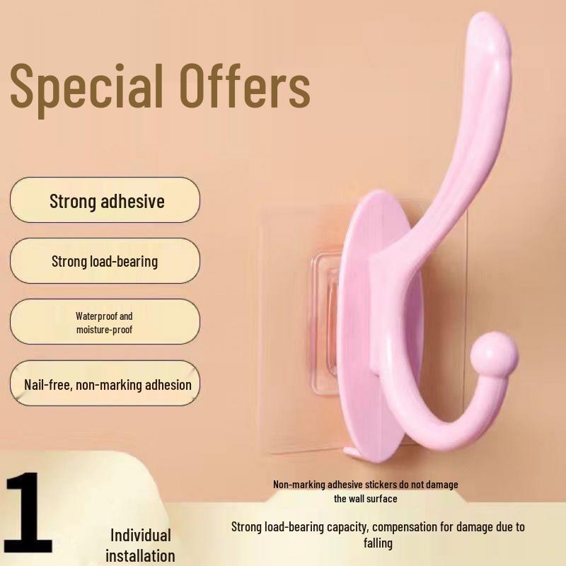 Self-Adhesive Minimalist Wall-Mounted Coat Hooks - No Installation Needed