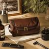 PU Leather Cosmetic Makeup Bag Waterproof Hanging Toiletry Bag Vintage Travel Wash Bag  Outdoor