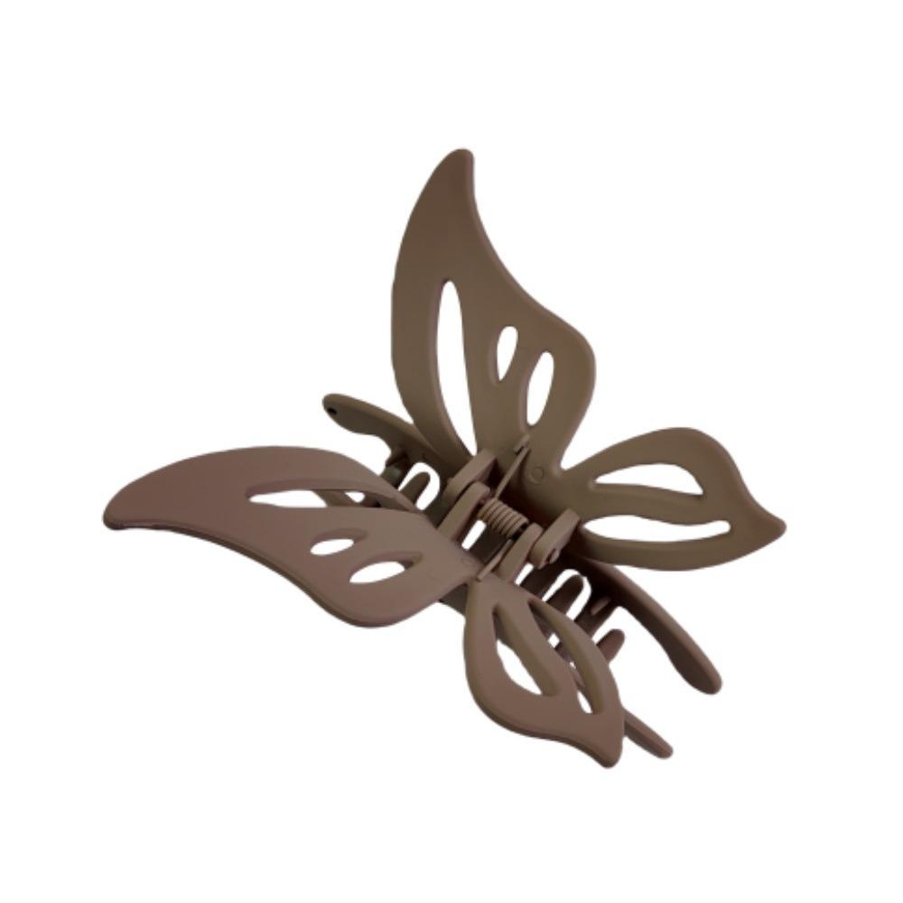 Solid Color Frosted Hollow Butterfly Hair Claw Clip Women Girls Back Head Hair Clip Barrettes Fashion Acrylic Bath Clip Headdres