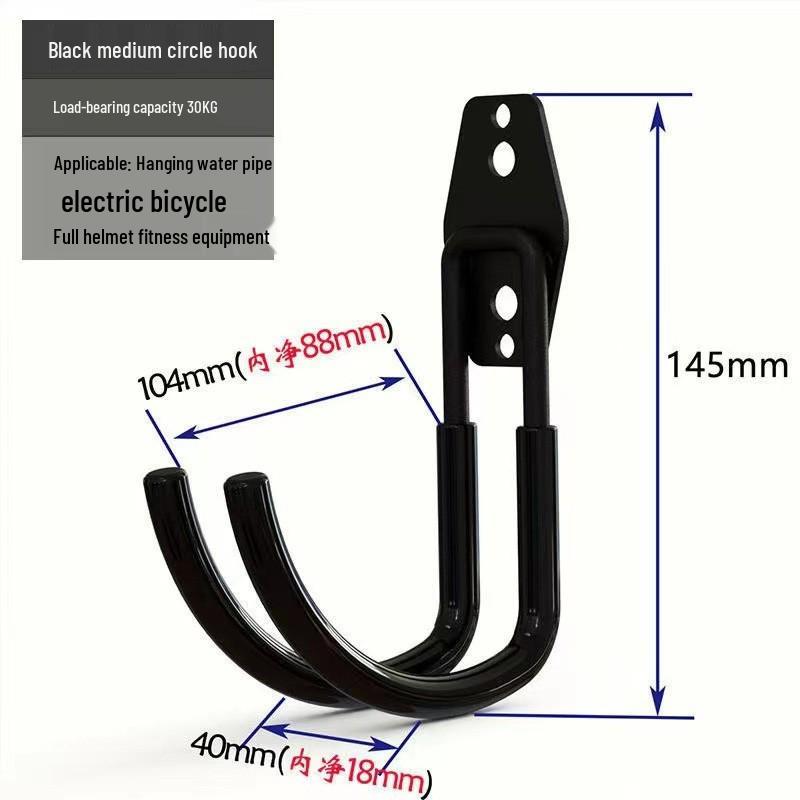 Heavy-Duty Wall-Mounted Metal Bicycle Storage Hooks for Garage or Warehouse