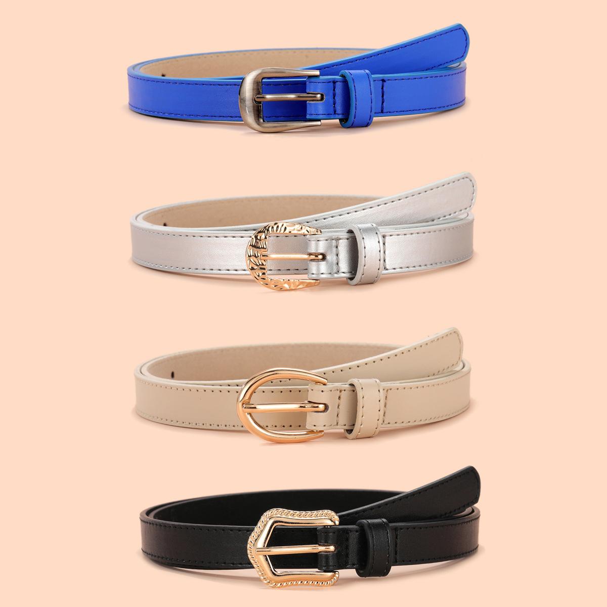 

Women S Thin Belt Women S Simple Pu Leather Jeans Skirt Shirt Decorative Belt 112cm