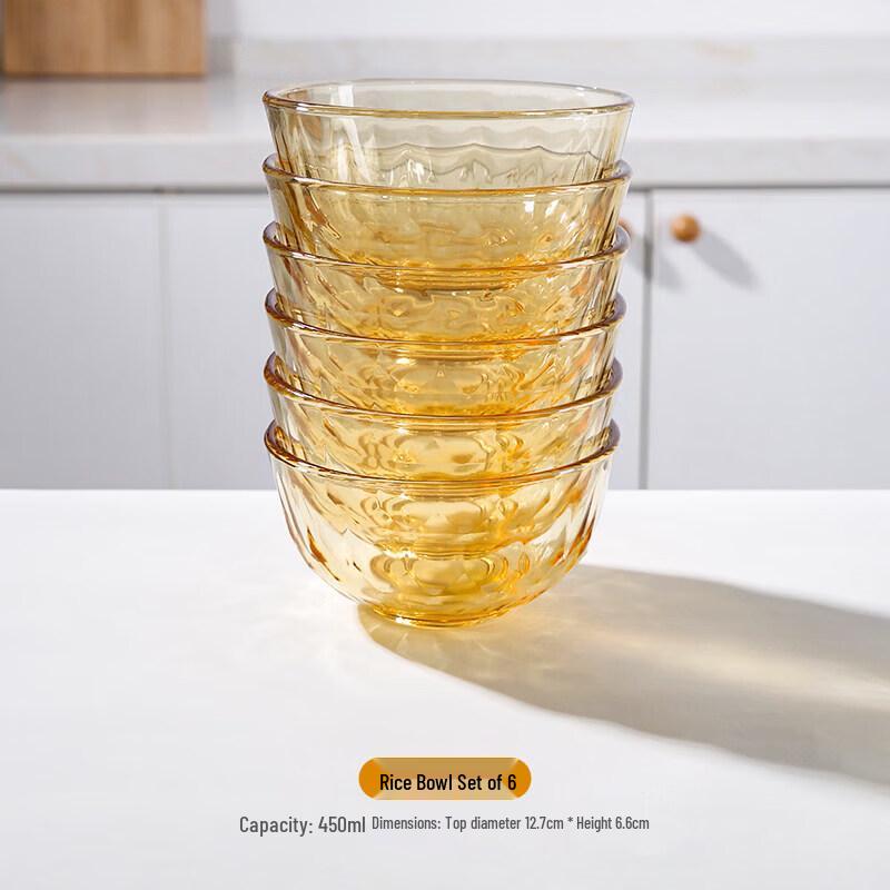Youluo Amber Heat-Resistant Glass Microwave Bowl
