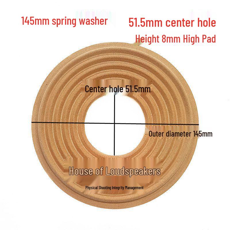 Bass Speaker Suspension Pad - 145mm Outer Diameter, 51.5mm Inner Diameter, 8mm Height.