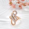 Rose Gold Color Bride Big Rings Fashion Natural Zircon Flowers Accessories High Quality Women Daily Fine Jewelry