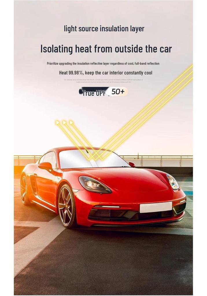 Double-Layer Front Windshield Sunshade Visor with Heat Insulation