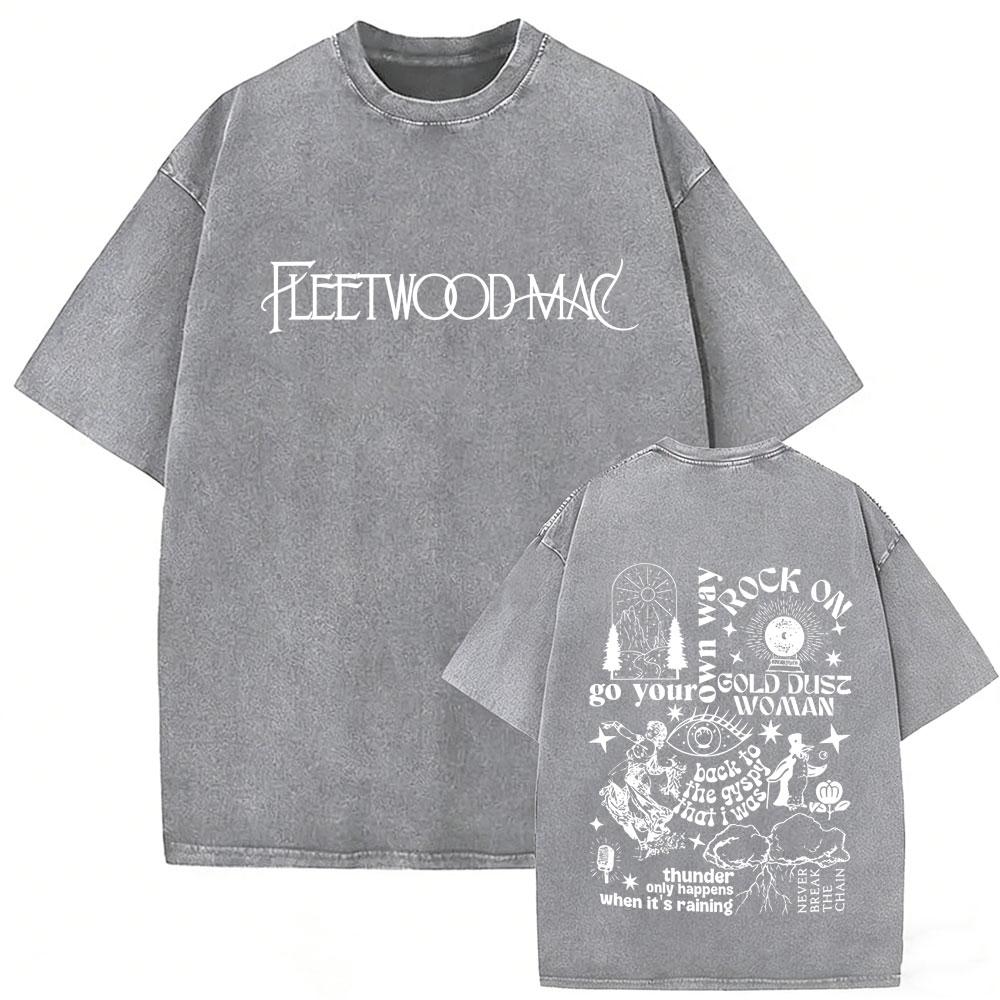 Washed Vintage Rock Band Fleetwood Mac Graphic T-shirt Stevie Nicks T Shirt Rumours T Shirts Men Women Gothic Oversized T-shirts