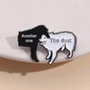 Charming And Black White Dog Cartoon Brooch In Alloy Fun Letter Design Pin For Stylish Clothing And Accessories