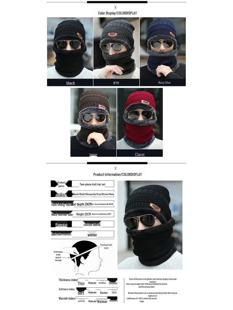 Knitted Woolen Winter Hat, Scarf & Touchscreen Gloves Set