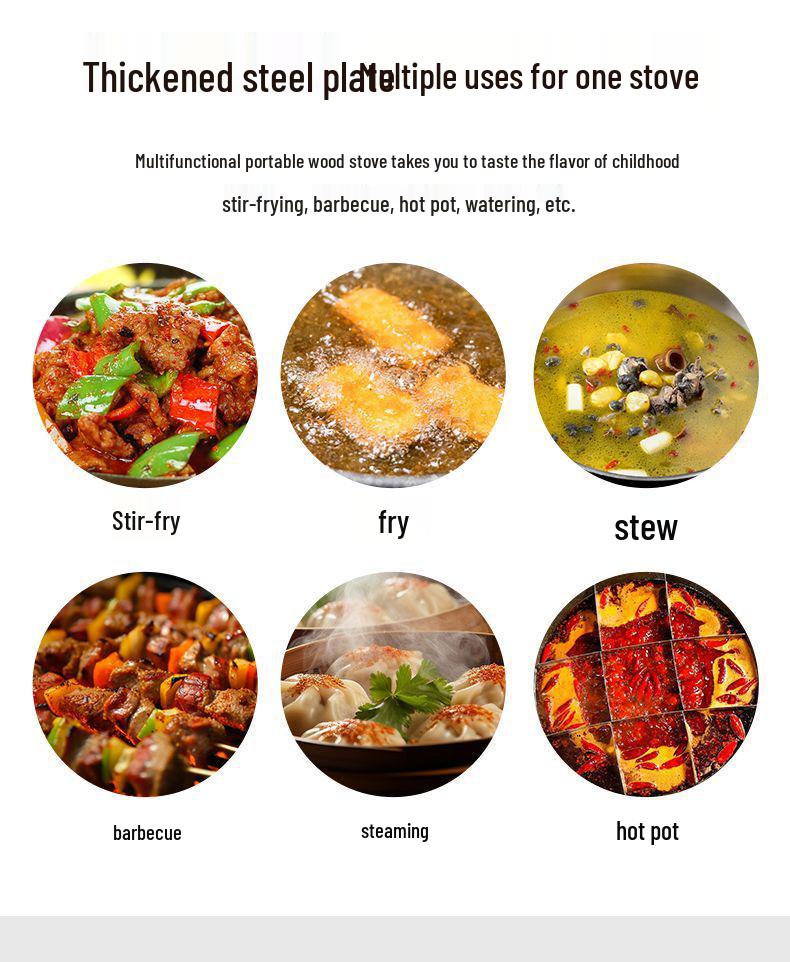 Portable Outdoor Firewood Stove For Rural and Household Use